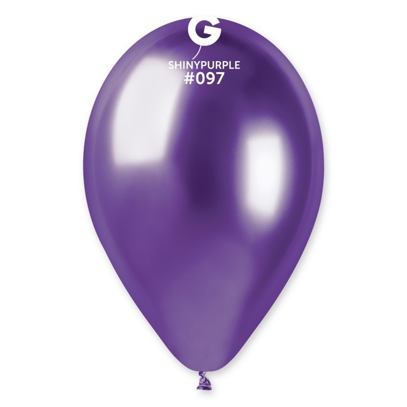 Guminiai "CHROME" balionai / violetiniai (5 vnt./28 cm.) - 1