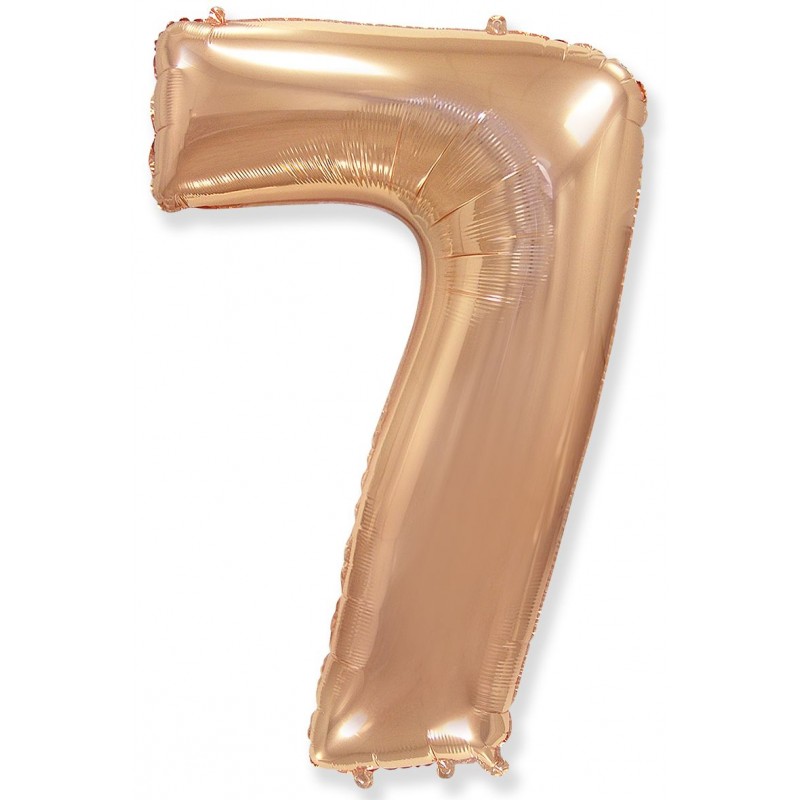 Folinis balionas "Skaičius 7"/ Rose Gold (40" 102 cm) - 1