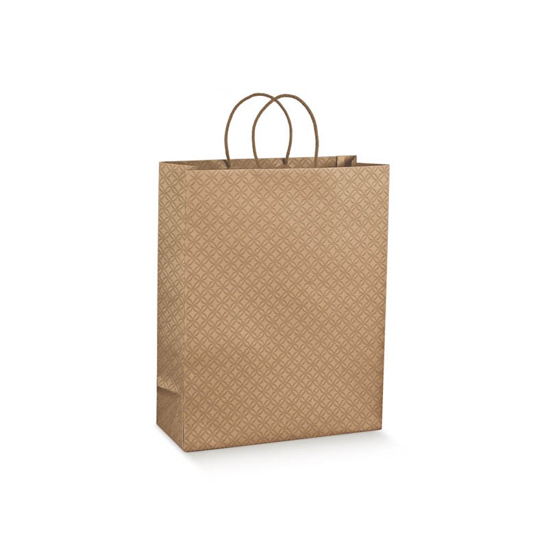 Dovanų maišelis / rudas su ornamentais (1 vnt./350x130x430 mm.) - 1