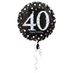 Folinis balionas "Skaičius 40"/juodas