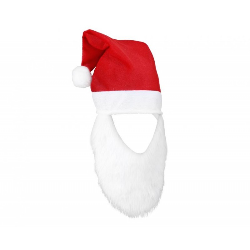 Kalėdų senelio kepurė su barzda (1 vnt. +/- 50-56 cm.) - 1