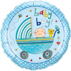 Folinis balionas "Baby boy"/vežimas