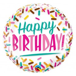 Folinis balionas "Happy Birthday"/konfet