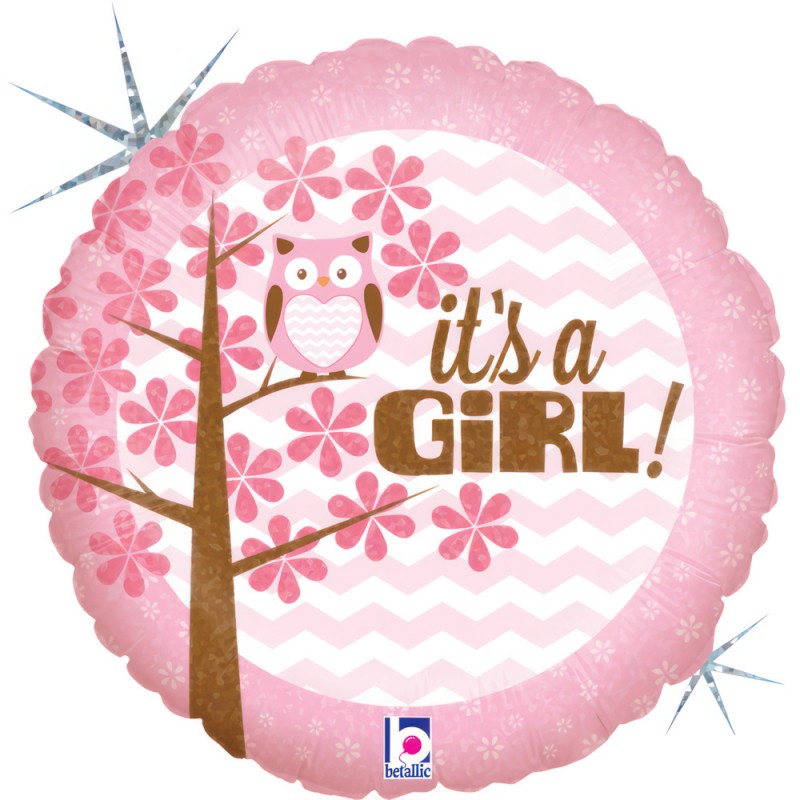 Folinis balionas/it's a girl/pelėda (18" 46 cm) - 1