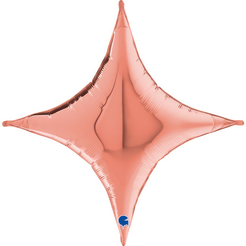 Fol. balionas "Deco žvaigždė"/Rose gold (30" 76 cm.) - 1