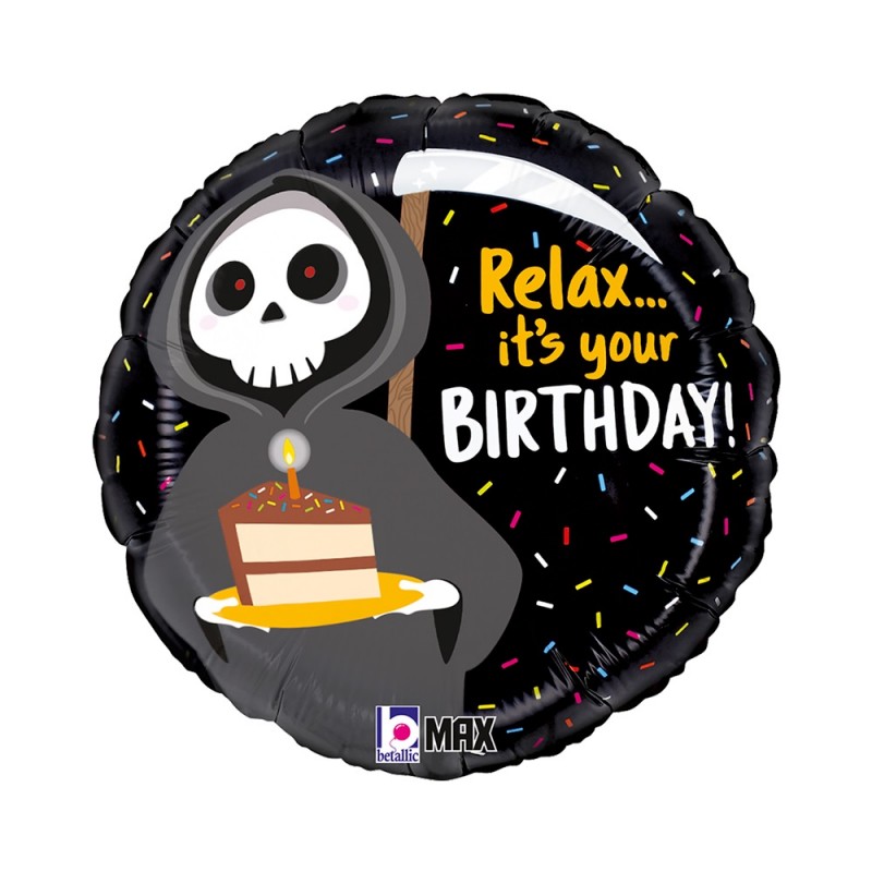 Folinis balionas "Relax it's your bday" (18" 35x35 cm) - 1