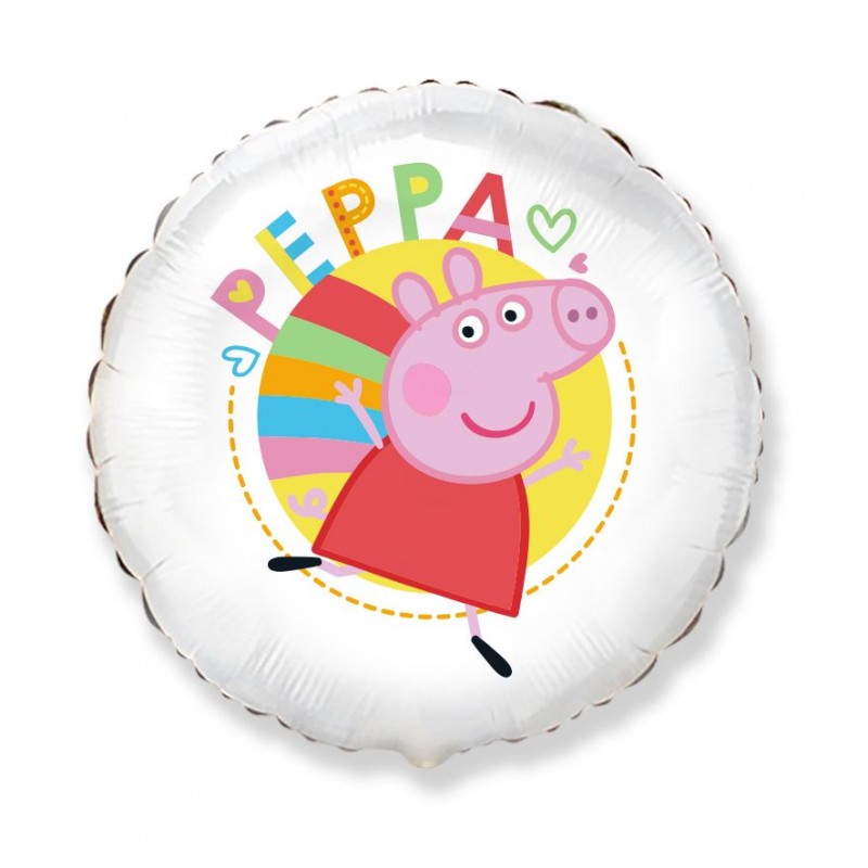 Folinis balionas "Peppa Pig"/baltas (18" 48 cm./Supakuota) - 1