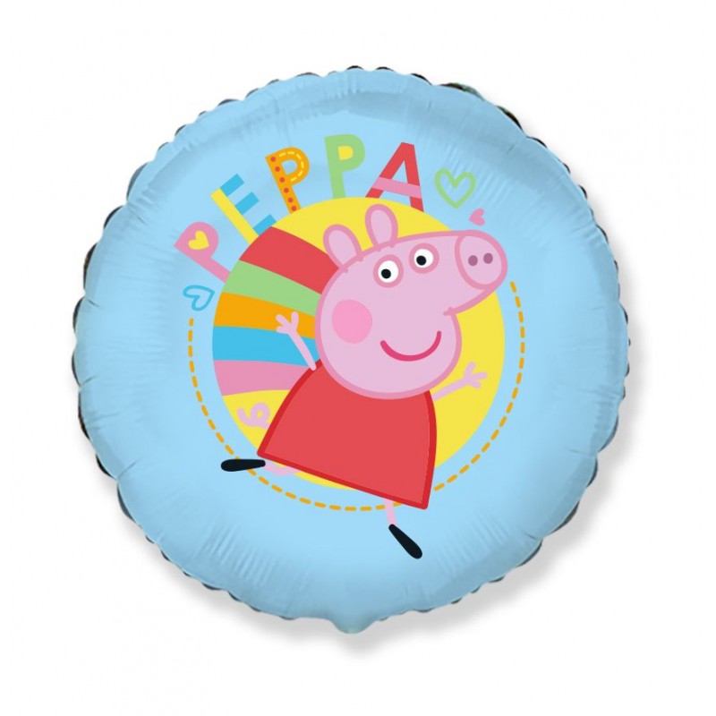 Folinis balionas "Peppa Pig"/melsvas (18" 48 cm./Supakuota) - 1