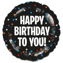 Folinis balionas "HB to you"/ juodas (17" 43 cm.) - 1