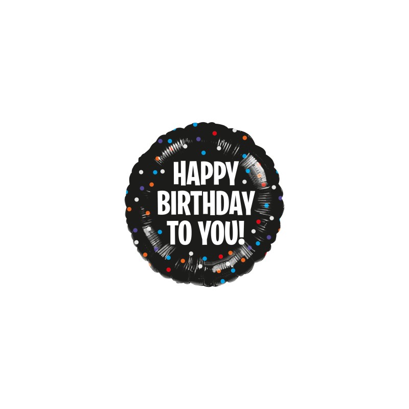 Folinis balionas "HB to you"/ juodas (17" 43 cm.) - 1